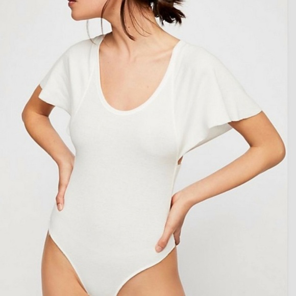 Free People Tops - Free People Byron Ribbed Bodysuit White XS